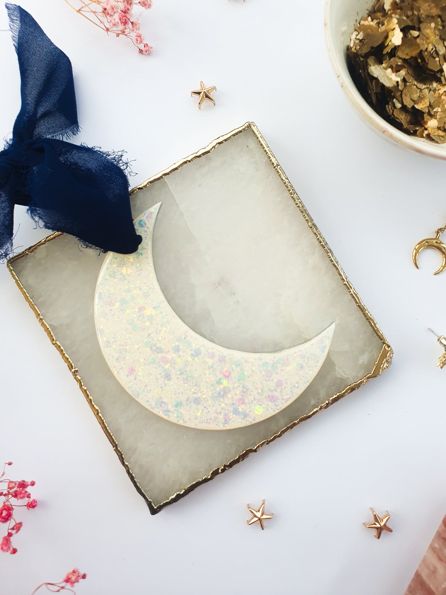 Iridescent Moon Hanging Ornament