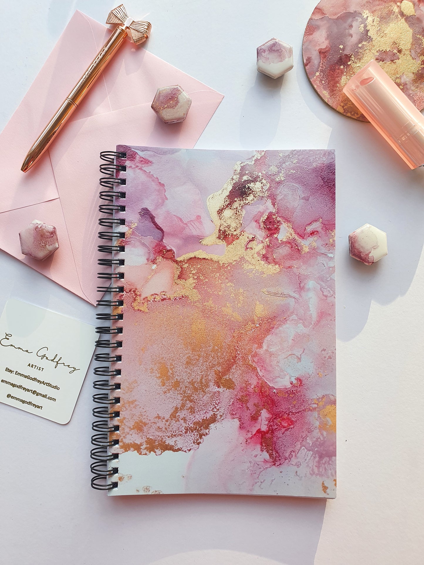 A5 Pink Spiral Bound Notebook