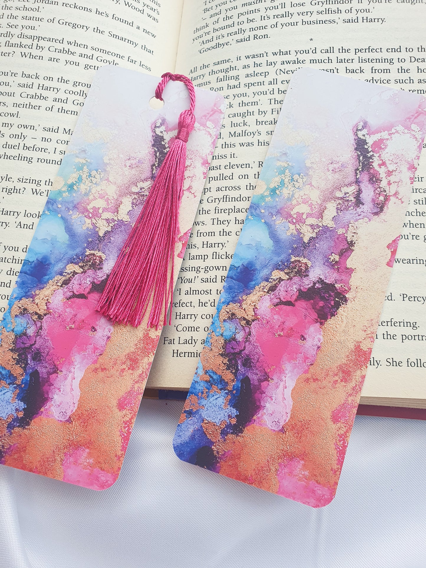 Rainbow Alcohol Ink bookmark