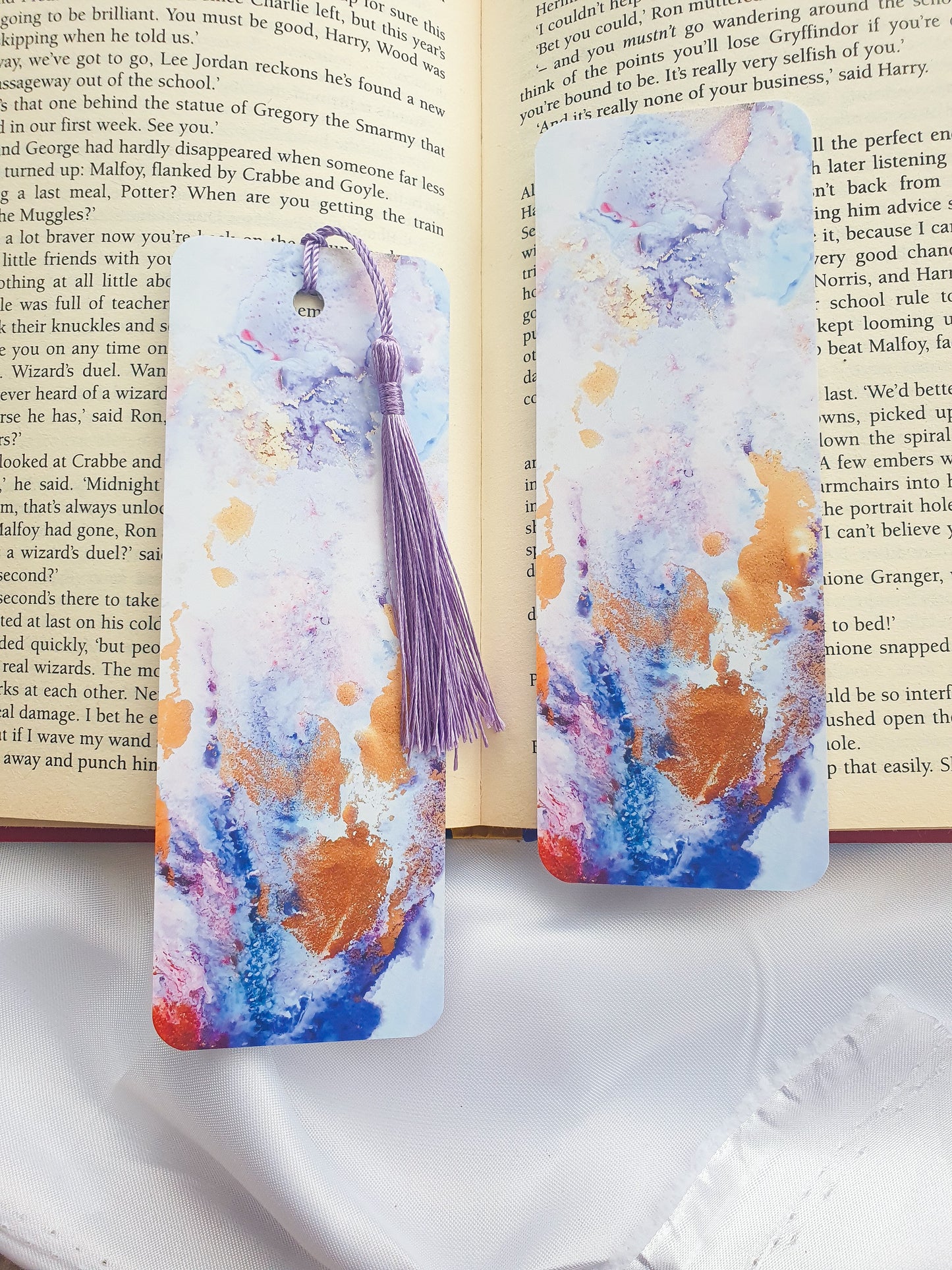 Purple Alcohol Ink bookmark