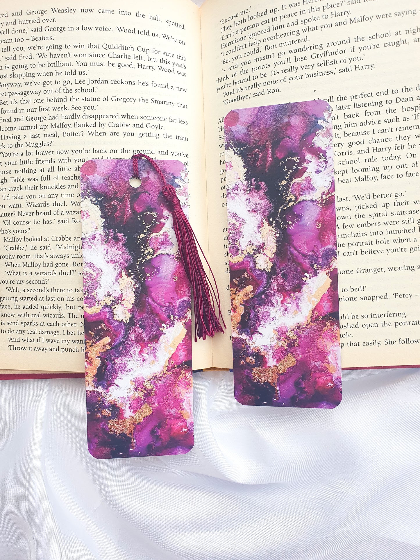 Burgundy Alcohol Ink bookmark