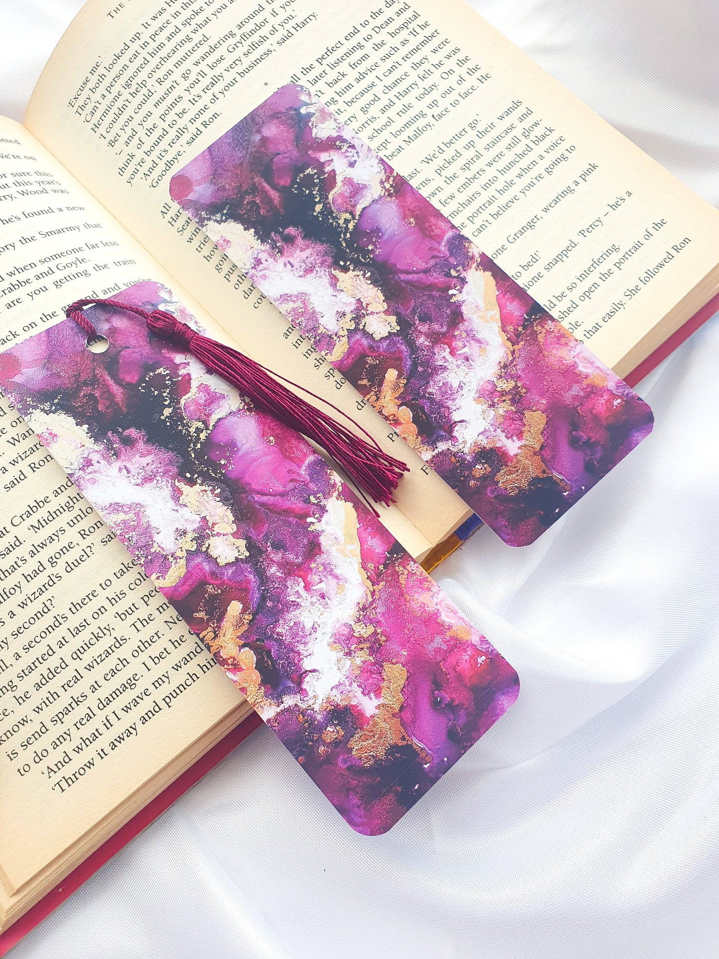 Burgundy Alcohol Ink bookmark