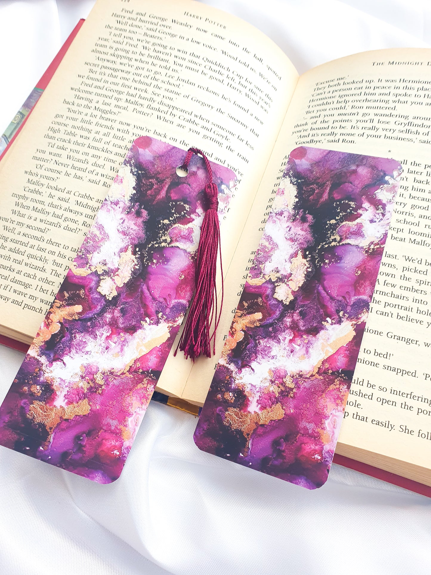 Burgundy Alcohol Ink bookmark