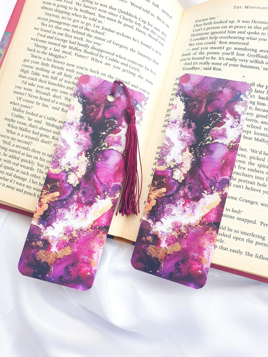 Burgundy Alcohol Ink bookmark