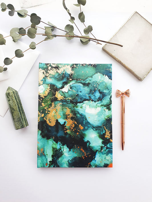 A5 Green Hardback Notebook