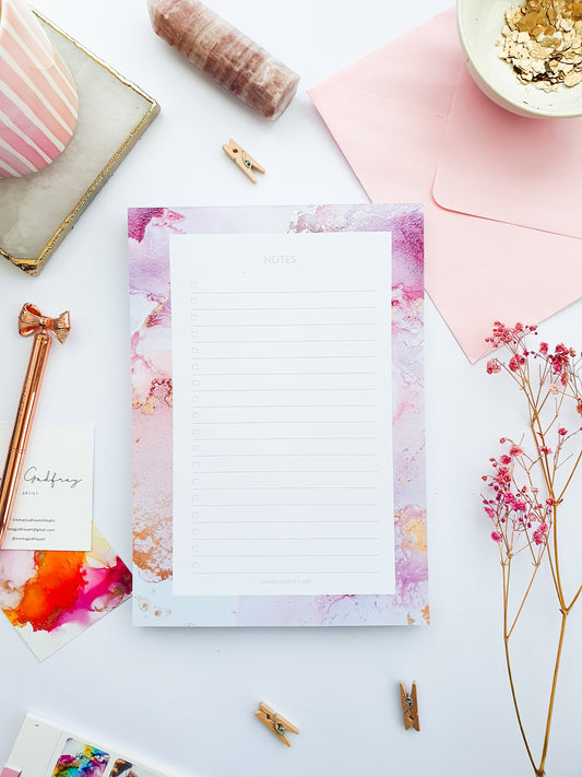 A5 Pink Lined Notepad