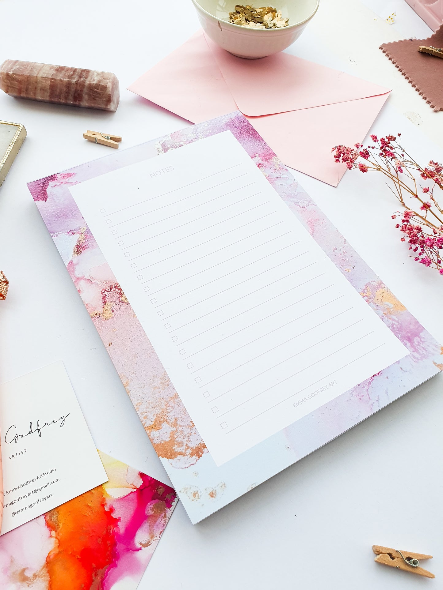 A5 Pink Lined Notepad