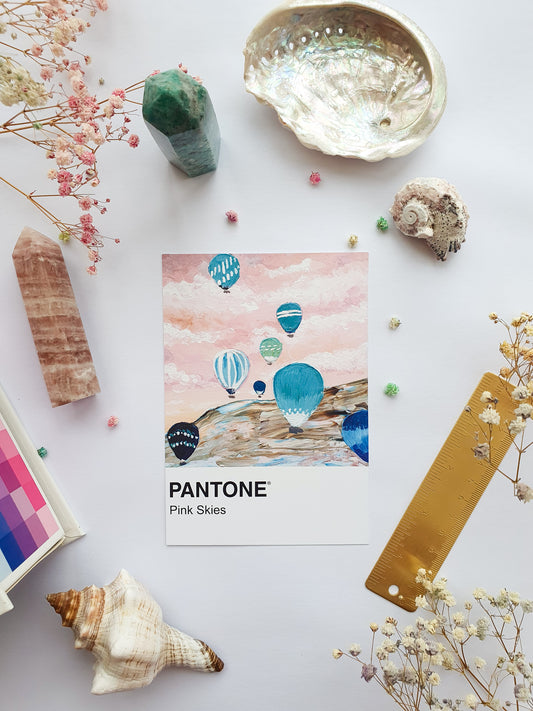 Pink Skies Pantone Print - A5 Postcard