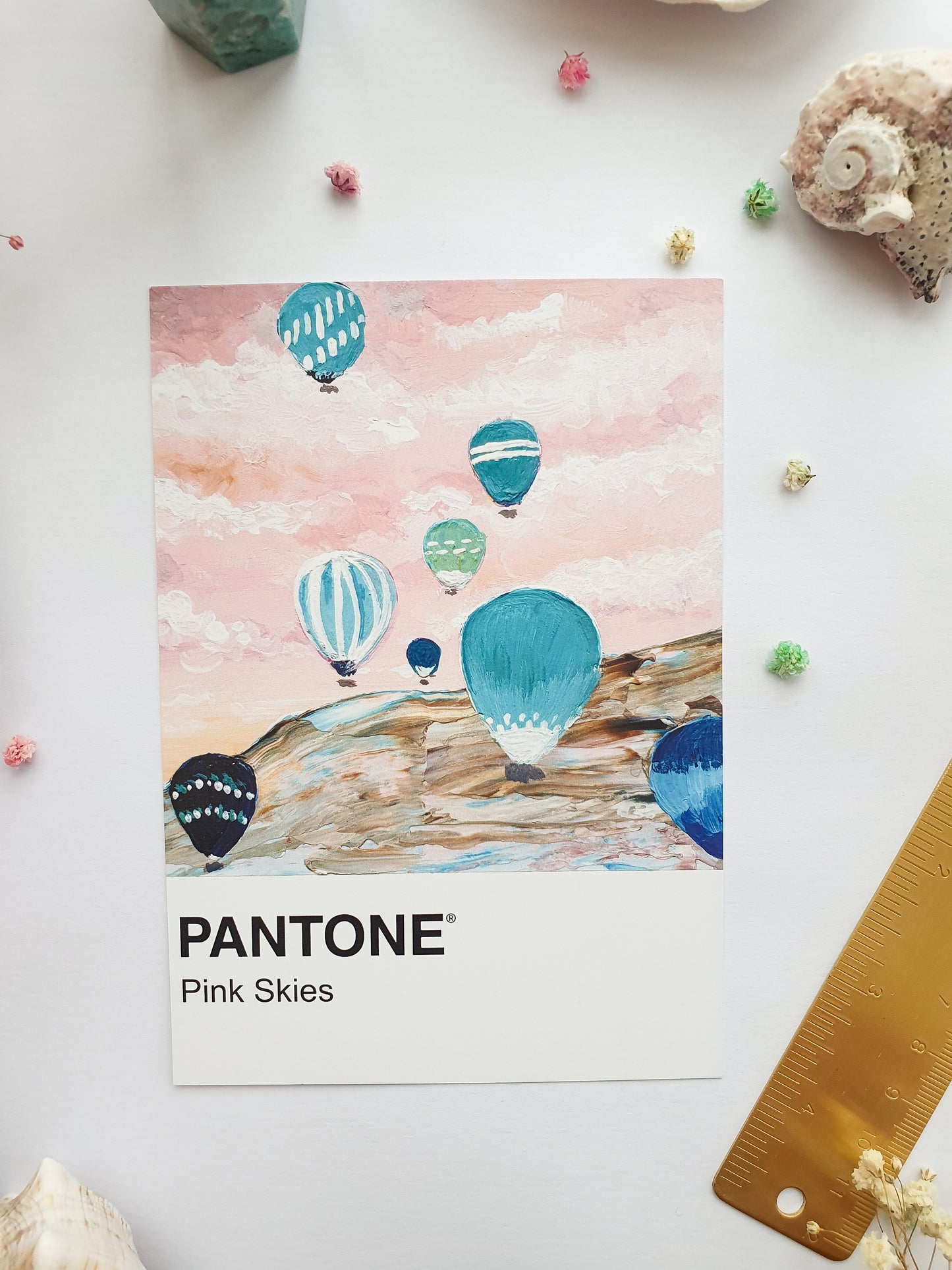 Pink Skies Pantone Print - A5 Postcard