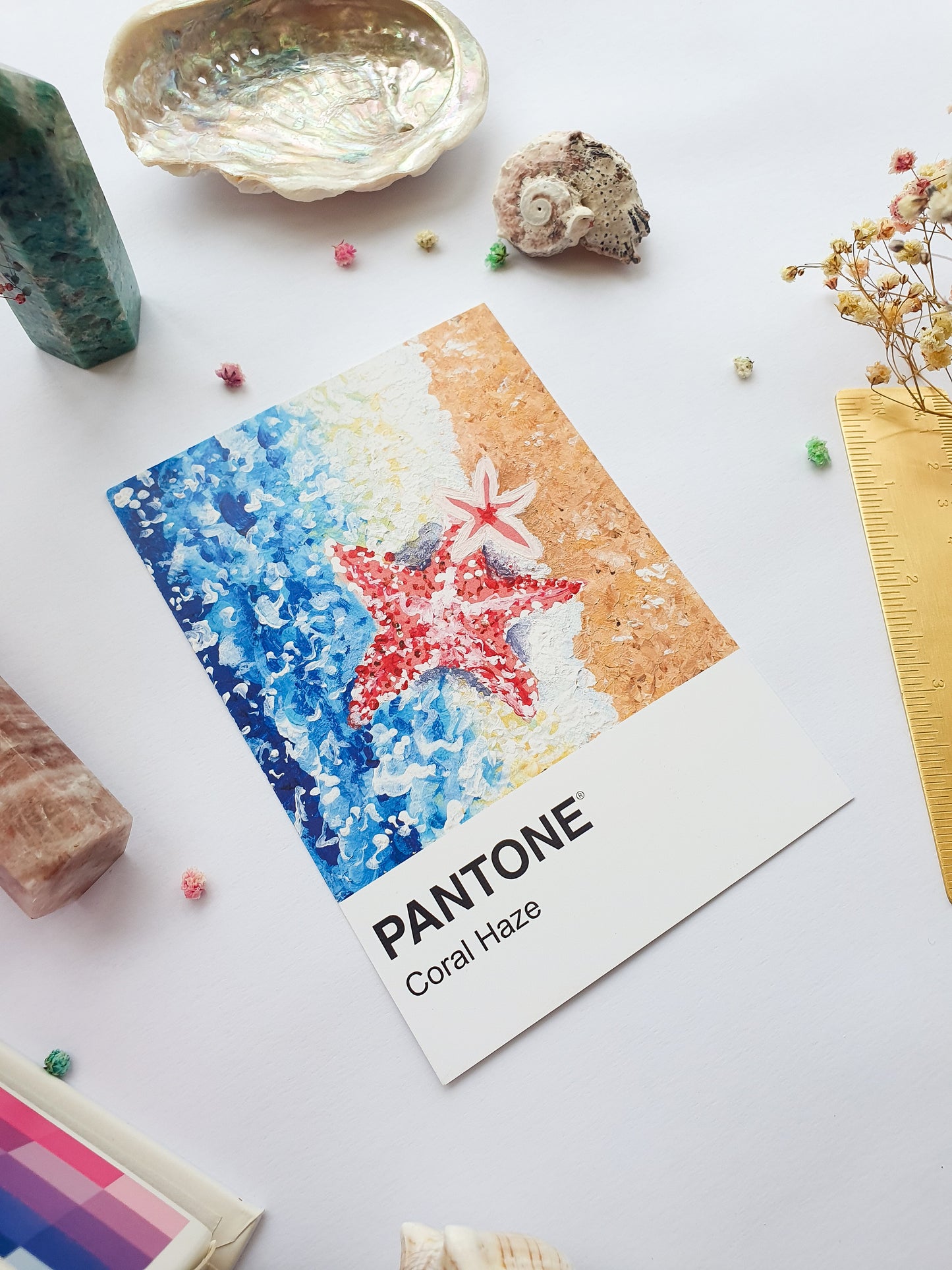 Coral Haze Pantone Print - A5 Postcard