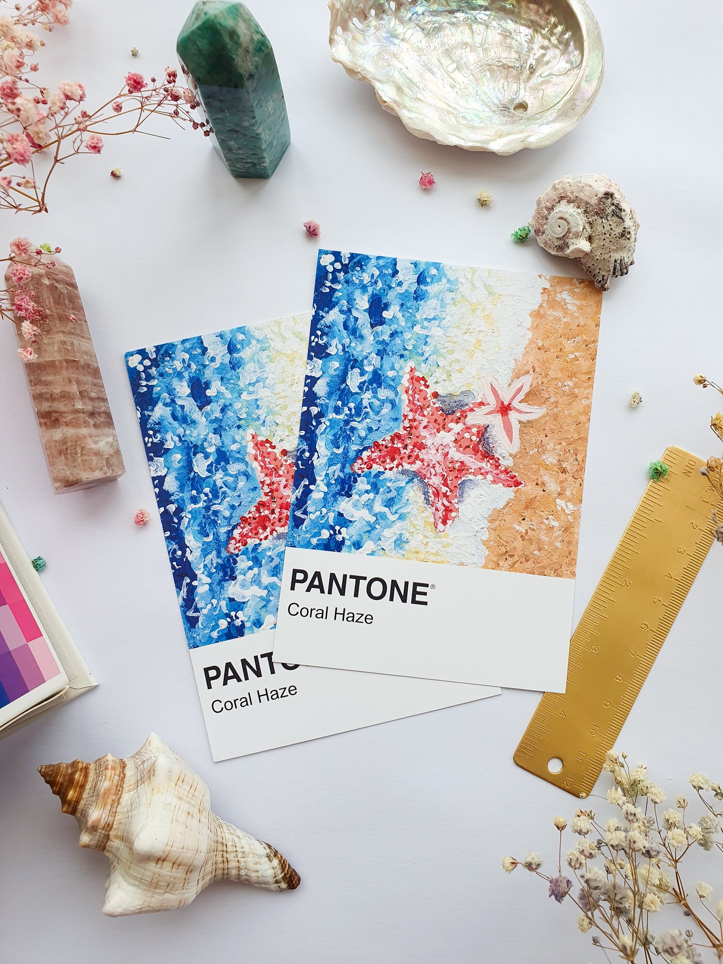 Coral Haze Pantone Print - A5 Postcard