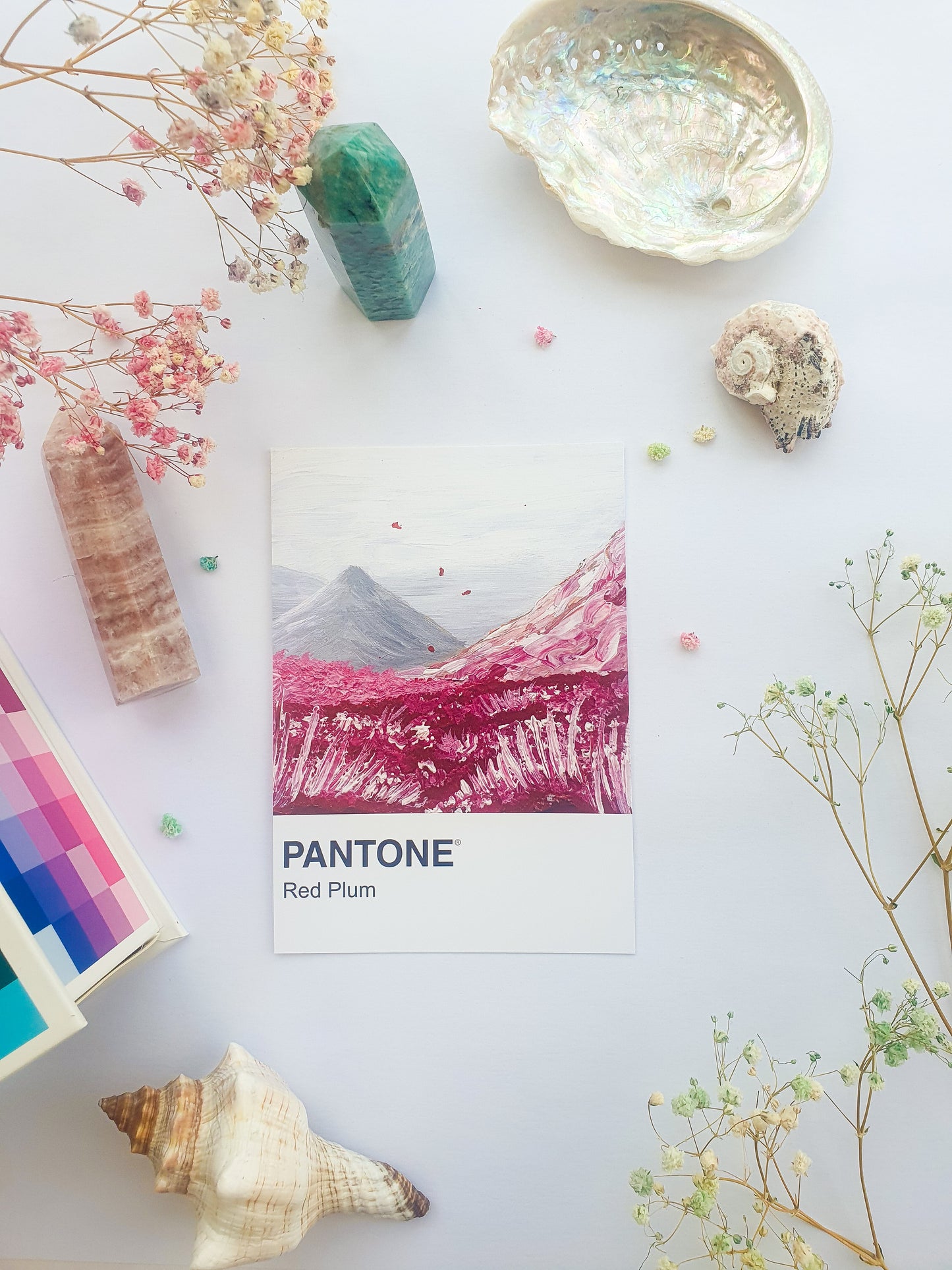 Red Plum Pantone Print - A5 Postcard