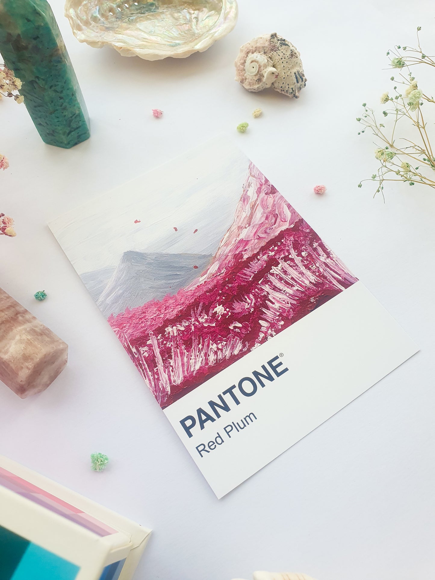 Red Plum Pantone Print - A5 Postcard