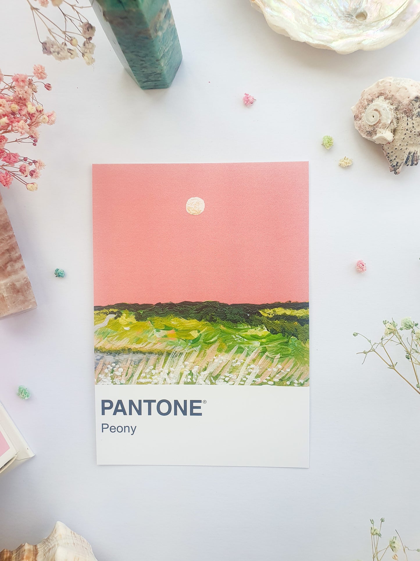 Peony Pantone Print - A5 Postcard