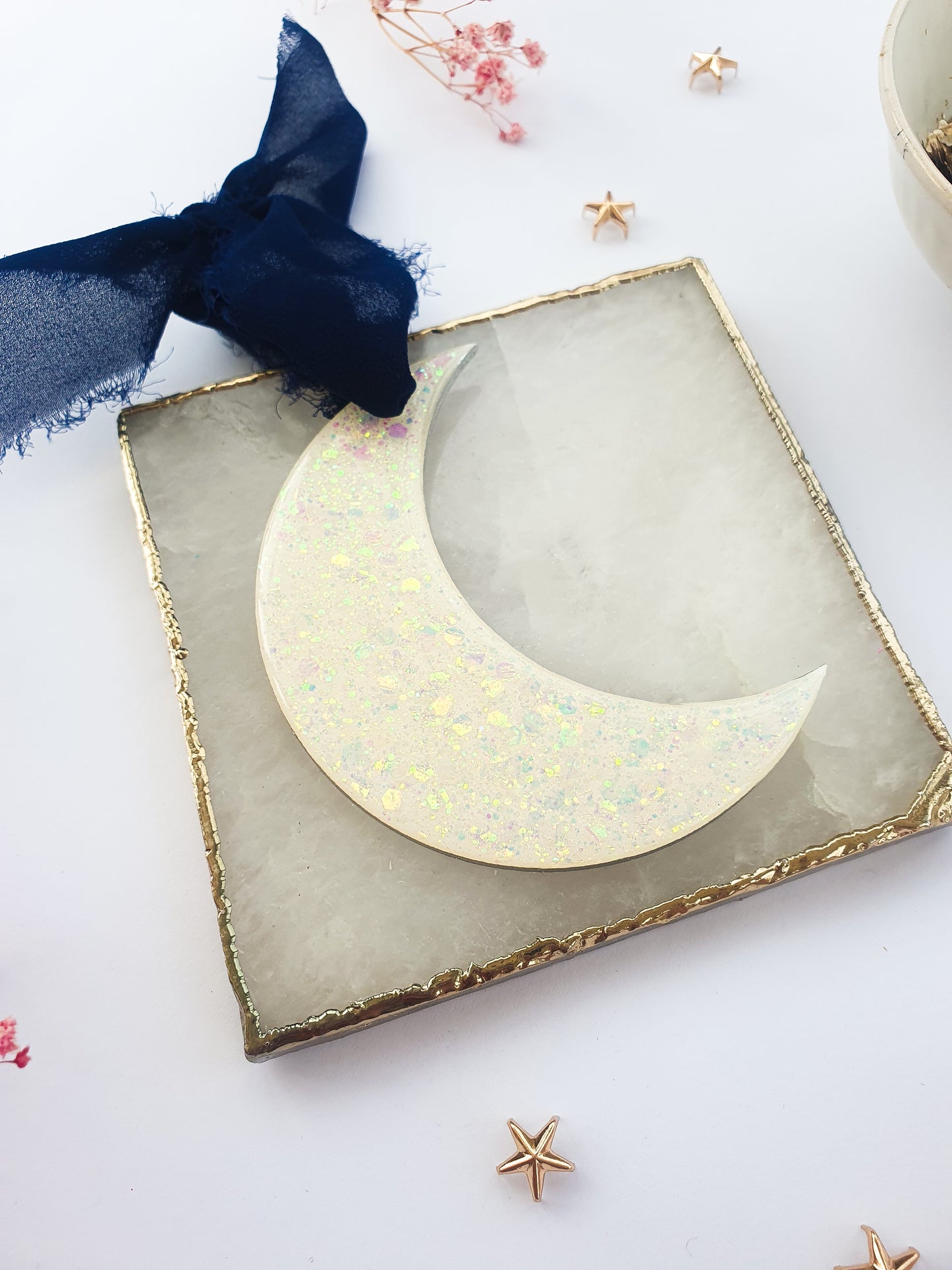 Iridescent Moon Hanging Ornament