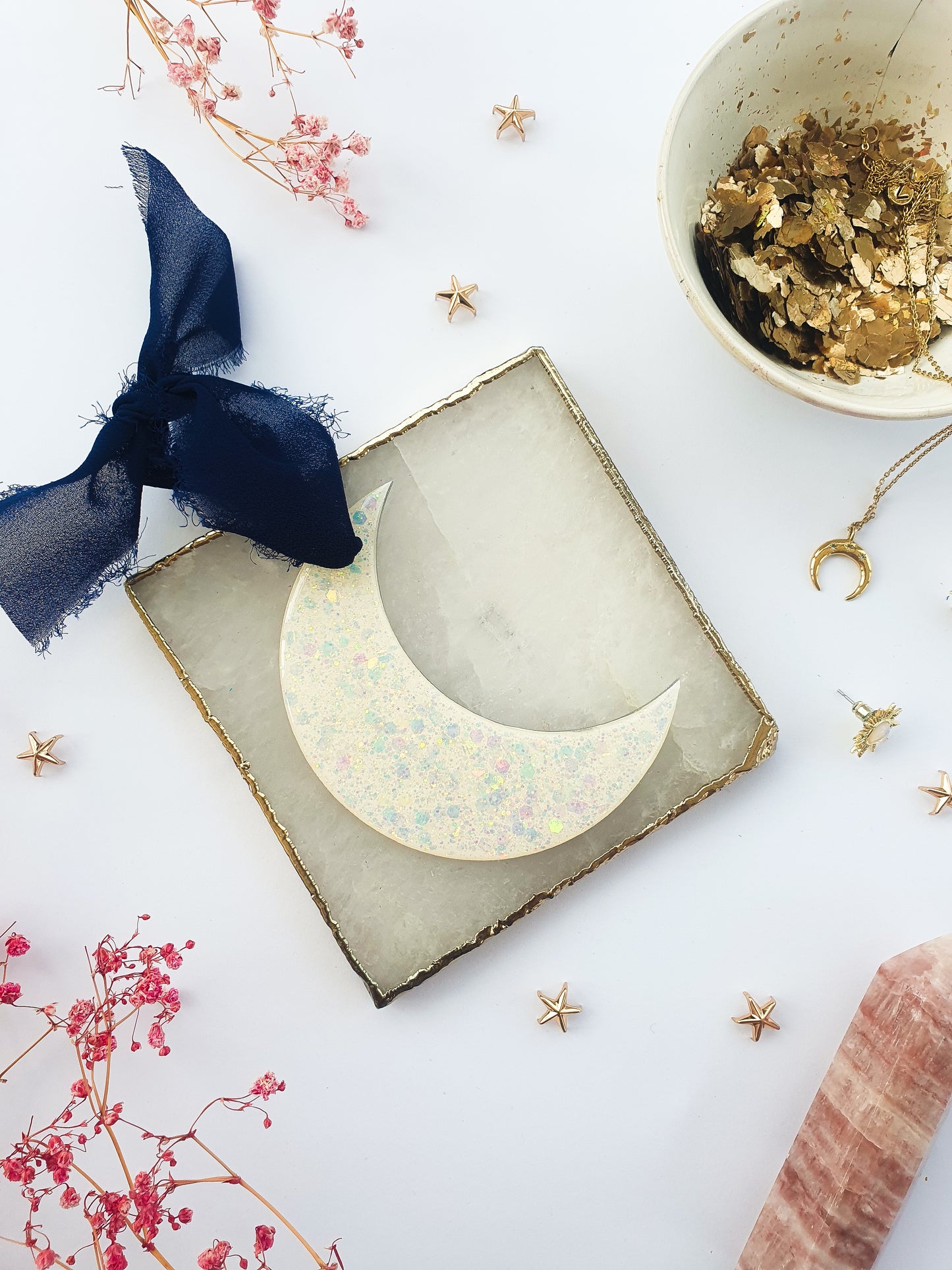 Iridescent Moon Hanging Ornament