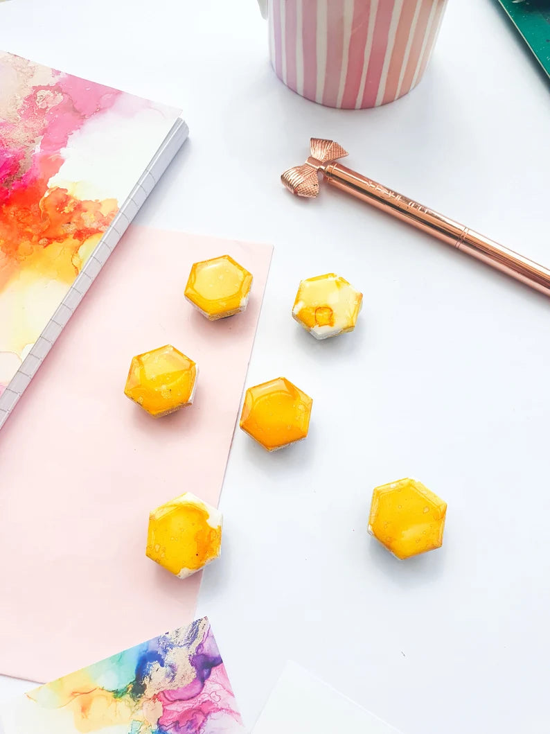 Yellow Ceramic Magnets - Set of 6