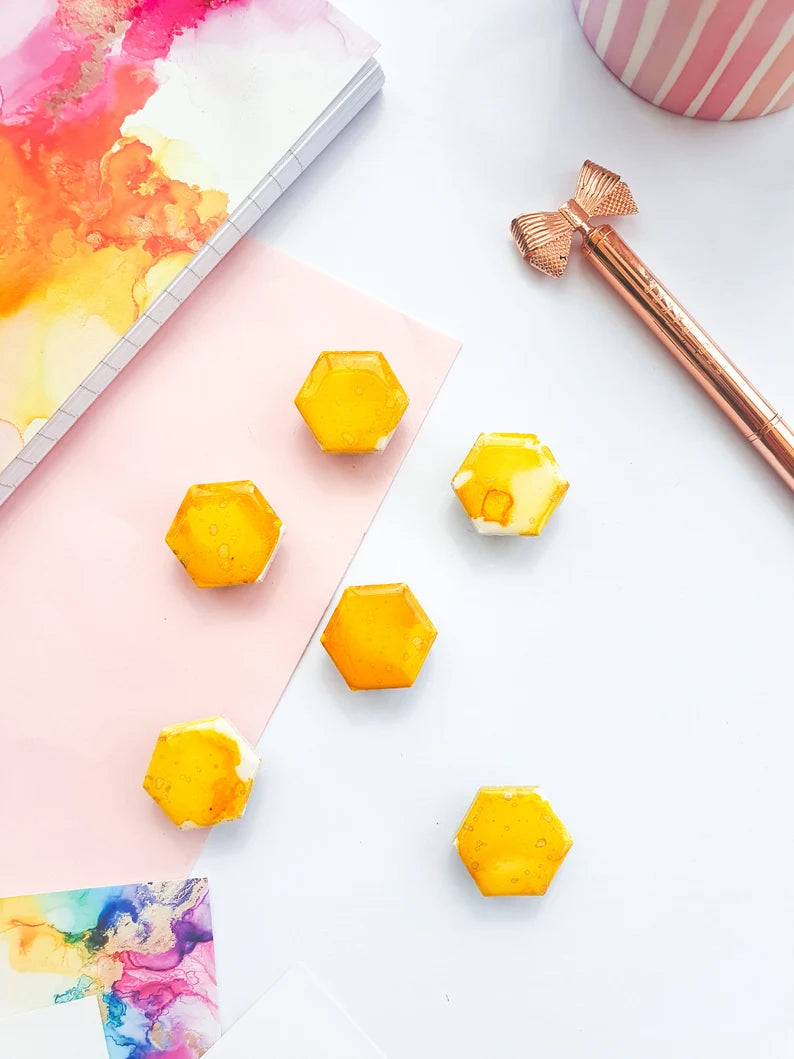 Yellow Ceramic Magnets - Set of 6