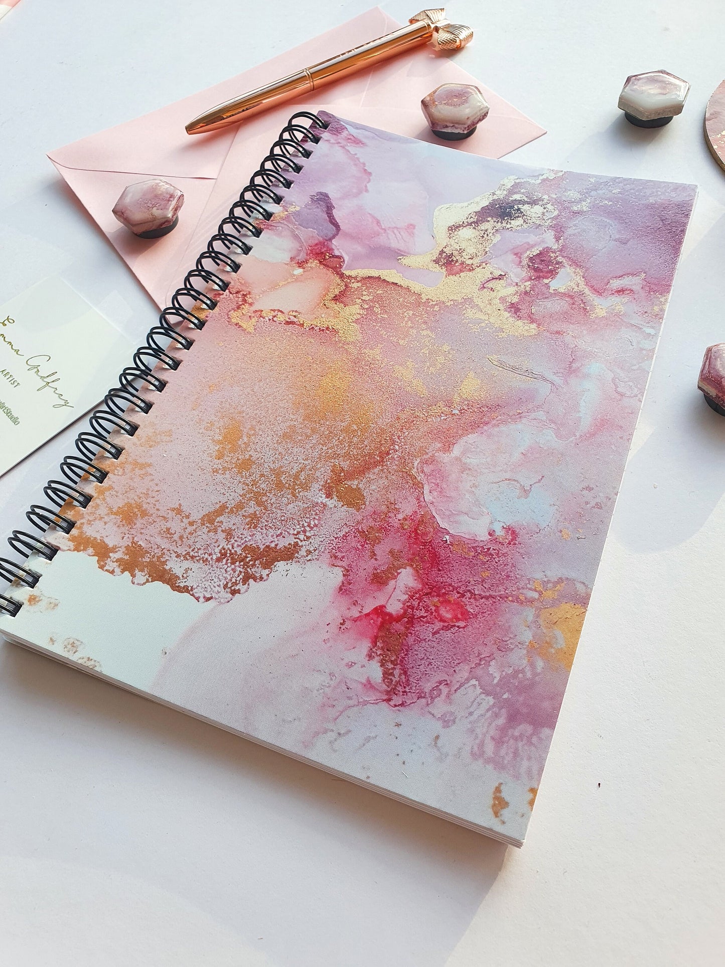 A5 Pink Spiral Bound Notebook