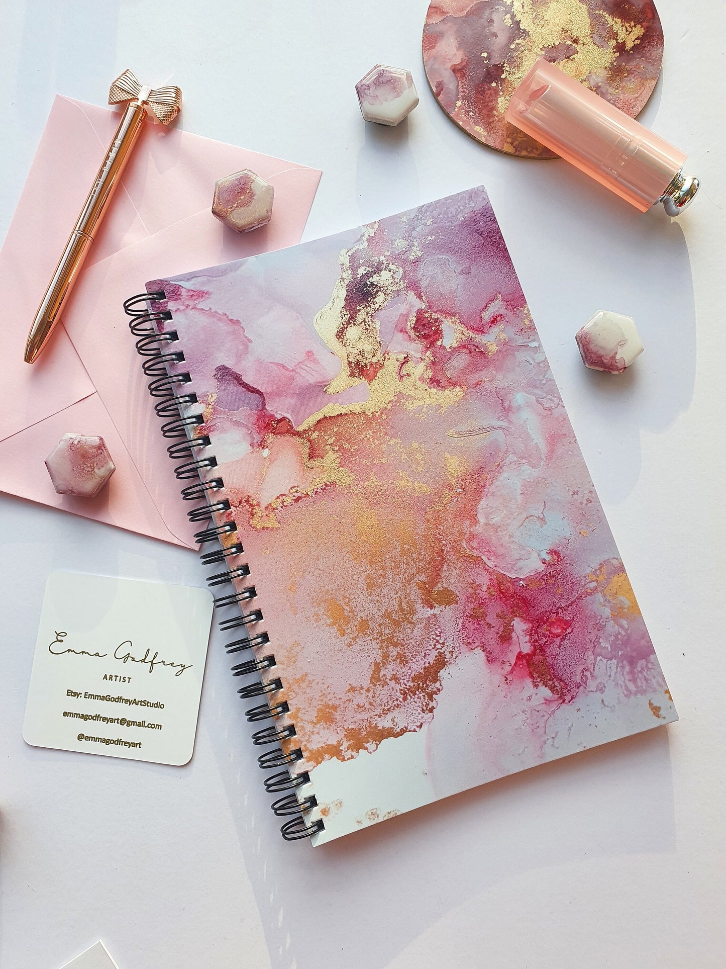 A5 Pink Spiral Bound Notebook